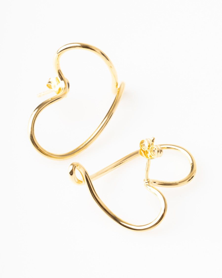 Bar Jewellery Dancing Hearts Earrings – Gold-Plated Silver