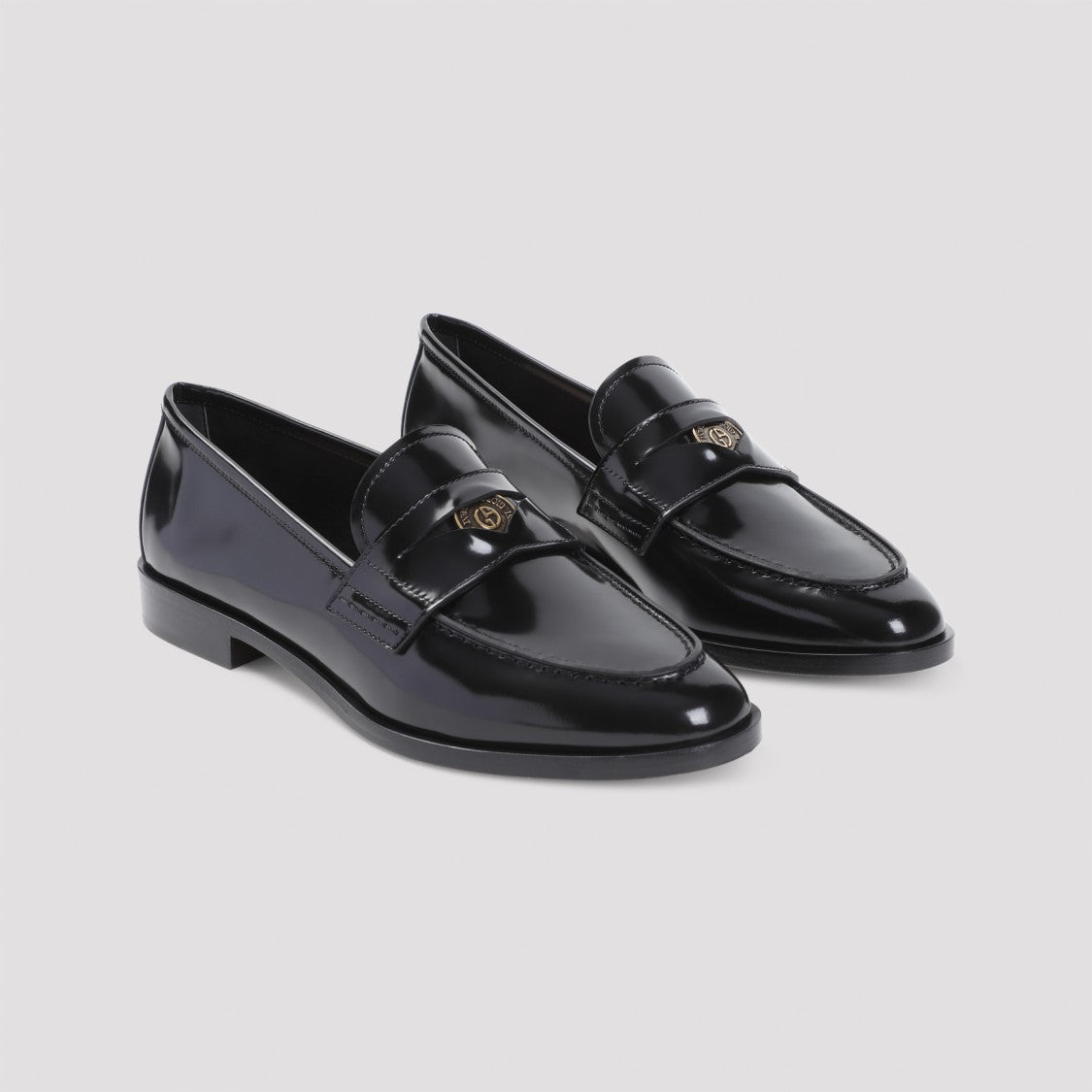 Giorgio Armani Calf Leather Loafers With Design And Fit