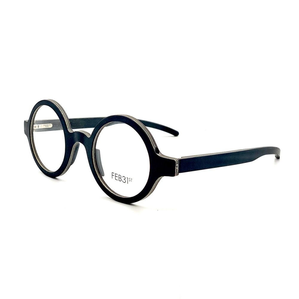 Feb31st Callisto Round Wooden Eyeglasses With Polished Finish