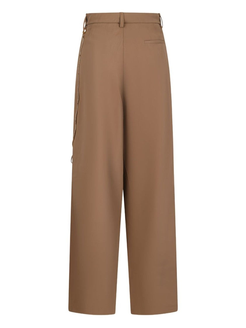 Darkpark Tailored Beige Trousers With Textured Finish