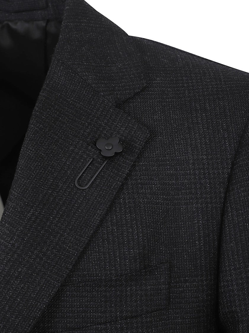 Lardini Worsted Flannel Suit With Two-Button Jacket