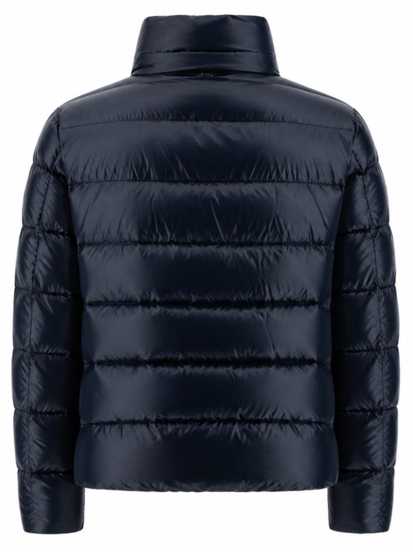 Herno Short Padded Jacket With High Collar And Drawstring Detail