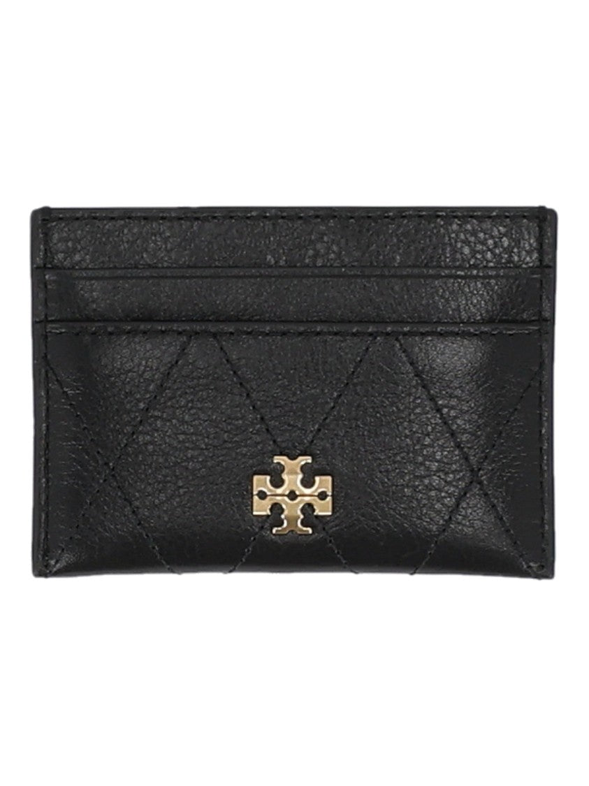Tory Burch Charlie Black Quilted Leather Card Case