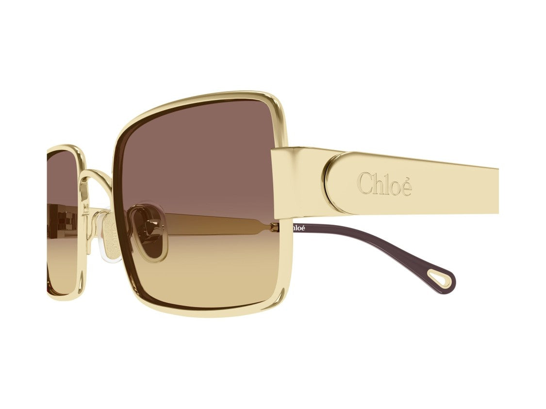 Chloé Gold Ch0354s Metal Bold Square Sunglasses