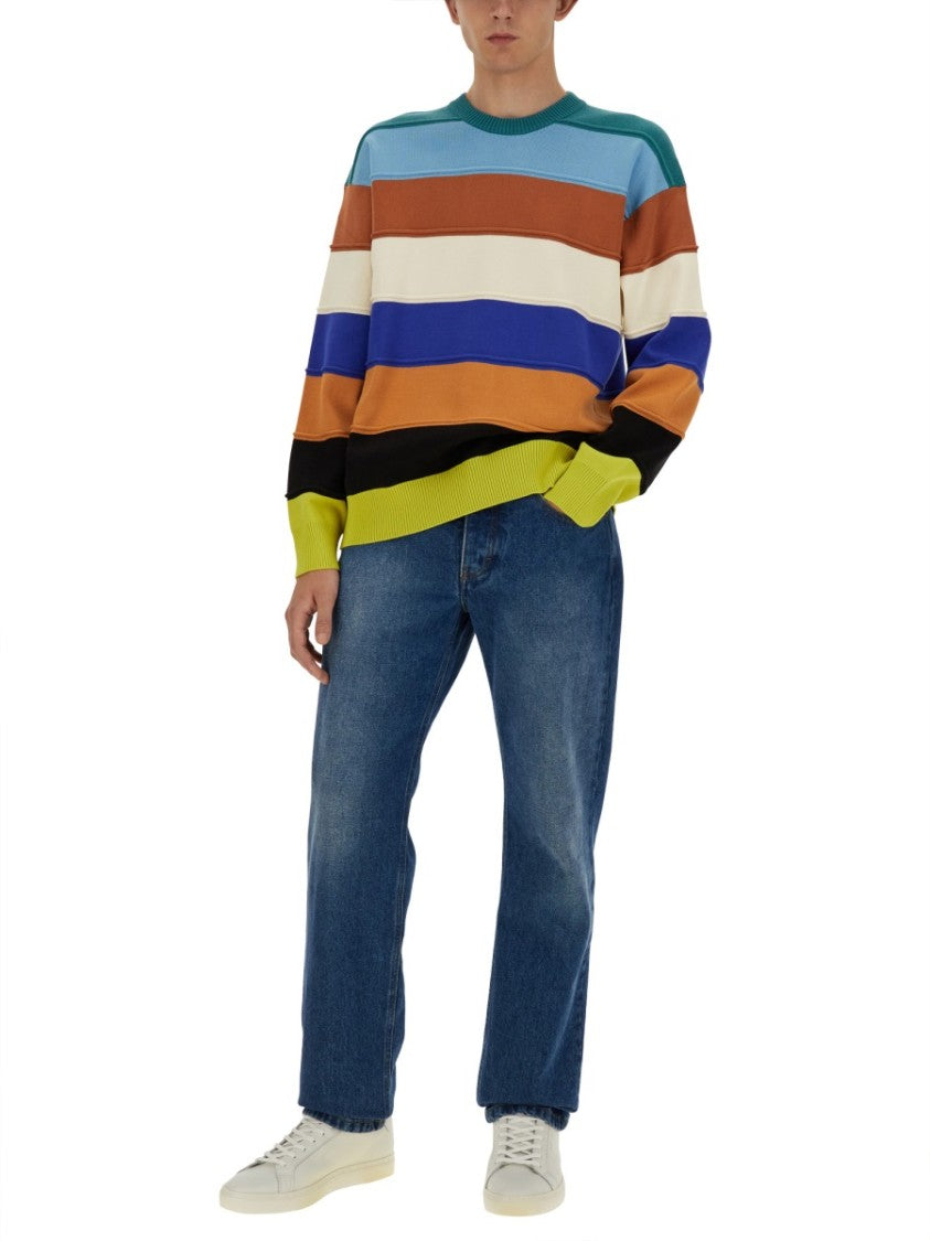 Ps Paul Smith Striped Sweater In Organic Cotton Fabric
