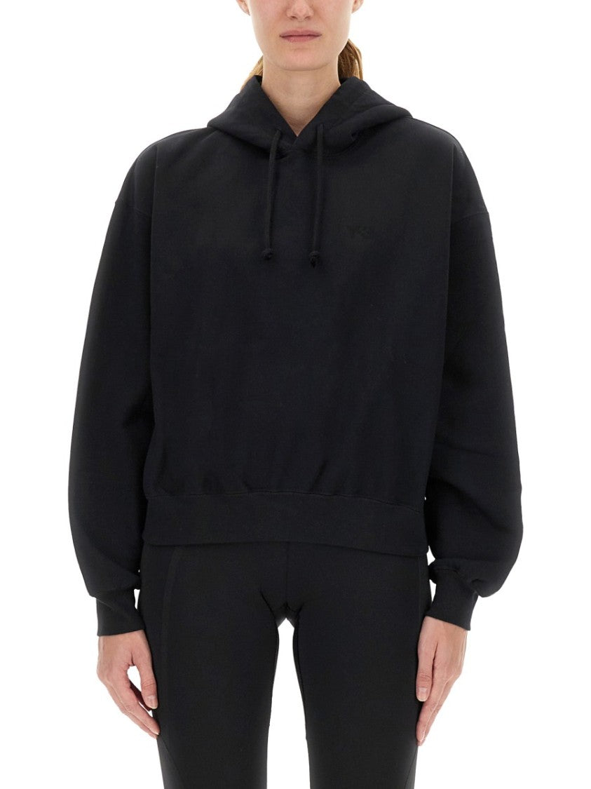 Y-3 Relaxed Fit Hoodie With Gathering At Cuffs