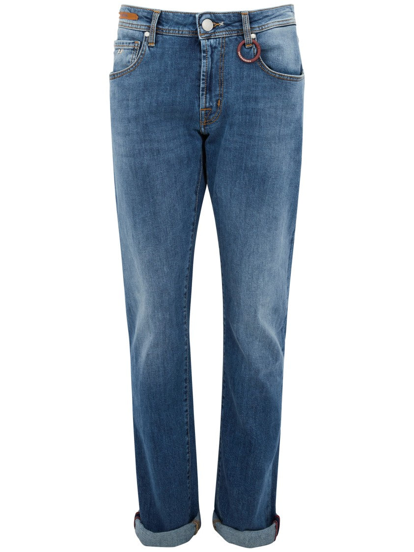 Tramarossa Straight-Leg Light Blue Cuffed Jeans