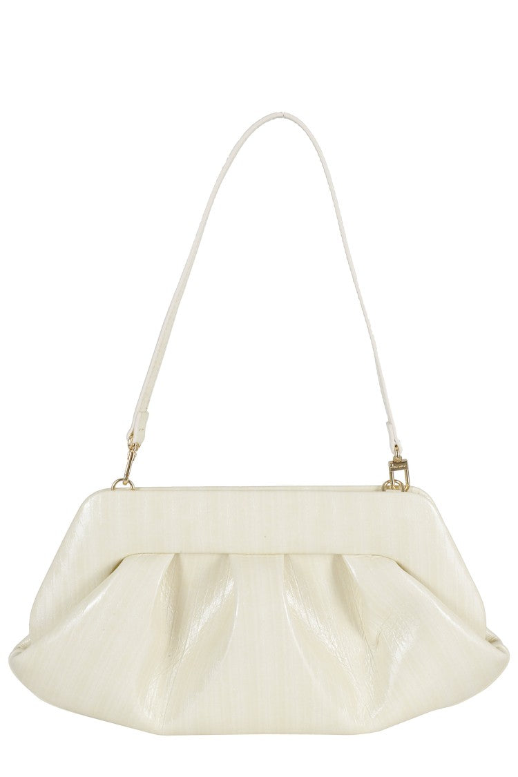 Themoirè Cream Bios Baguette Striped Vegan-Leather Shoulder Bag