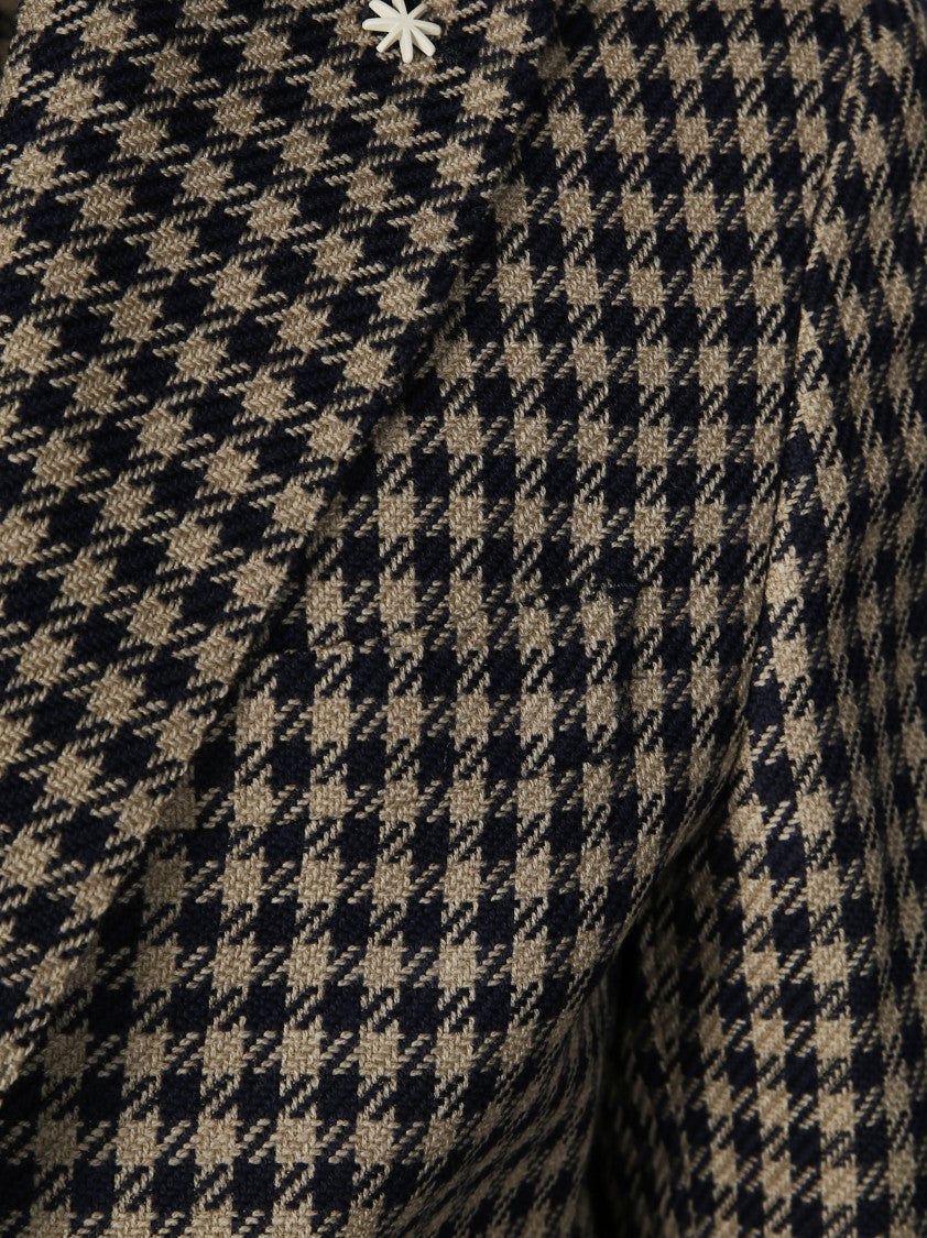 Manuel Ritz Monochrome Pied De Poule Tailored Jacket