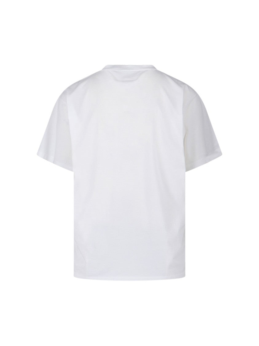Mm6 By Maison Margiela Minimalist Cotton T-Shirt With Tonal Logo Patch