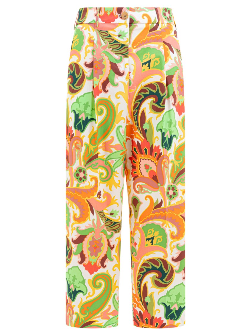 Etro Paisley-Patterned Straight-Leg Trousers With Mid-Rise Fit