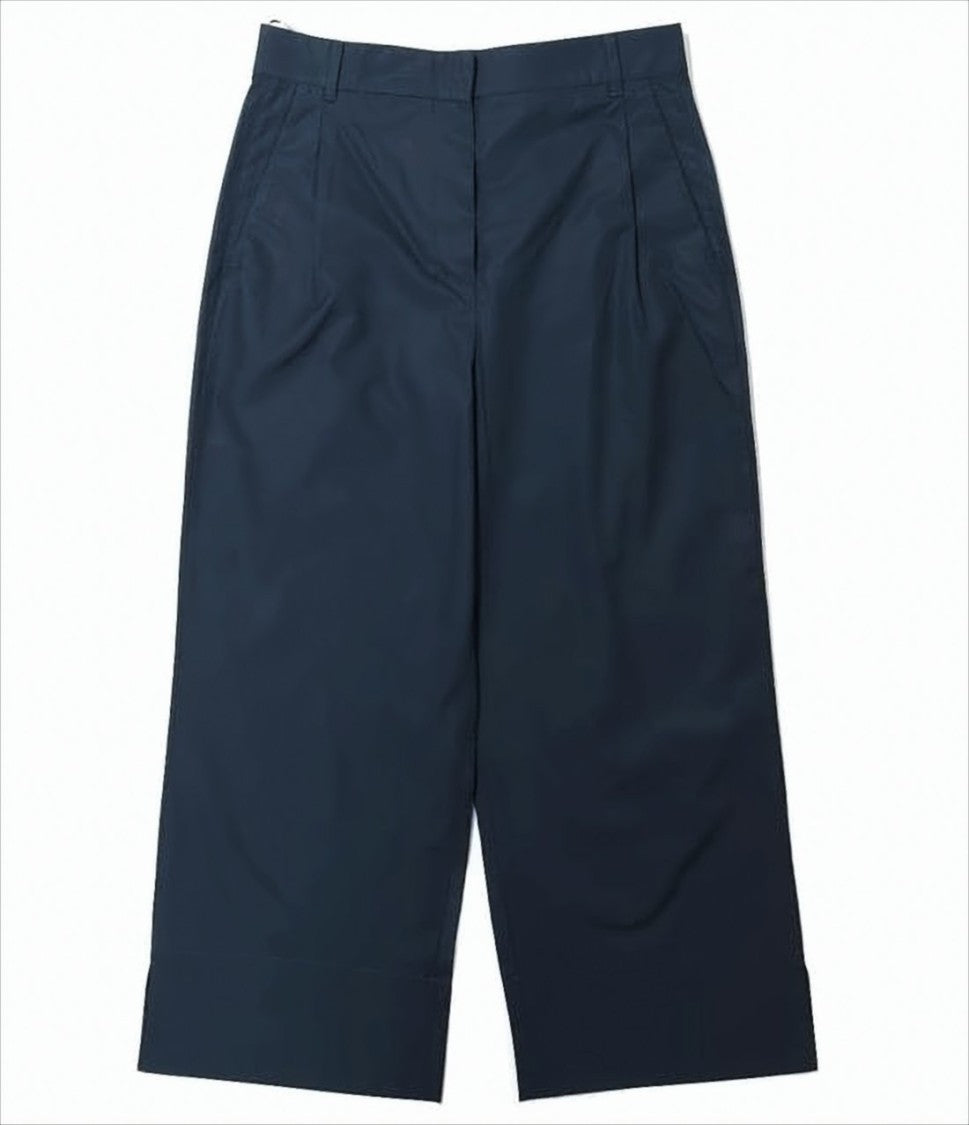 Max Mara Tailored Blue Straight-Leg Pants With Mid-Rise Waist And Pleats