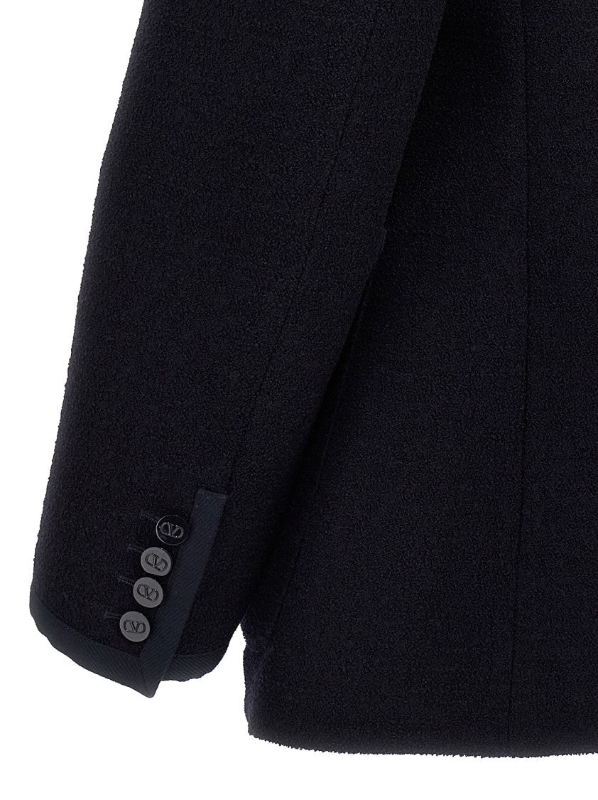 Valentino Garavani Double-Breasted Bouclè Wool Blazer