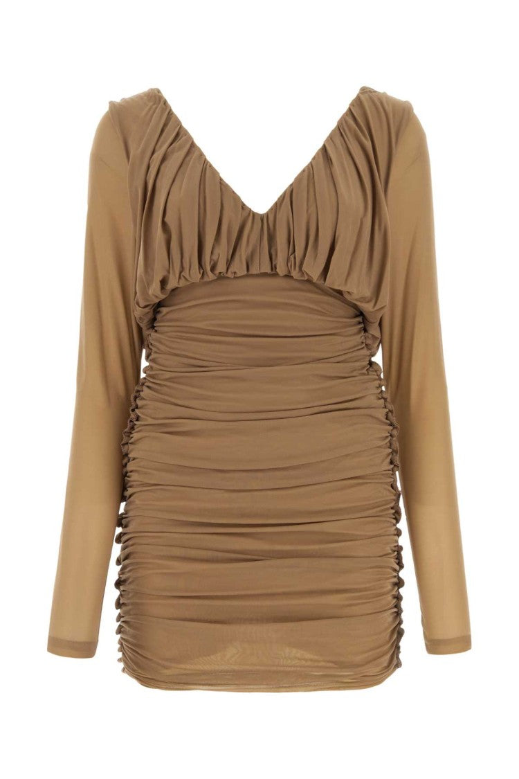 Saint Laurent Camel Jersey Mini Dress