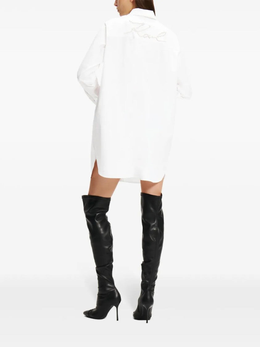Karl Lagerfeld Classic White Button-Down Shirt With Structured Collar