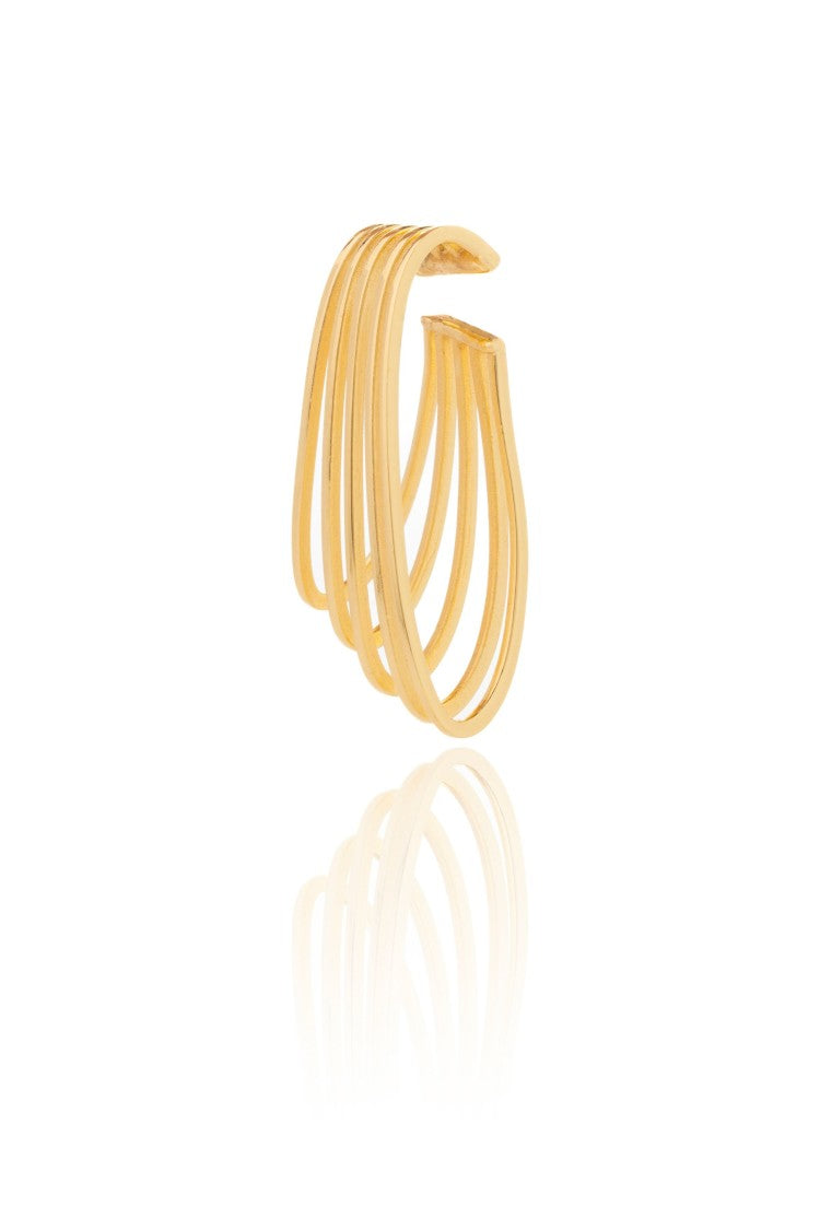 Federica Tosi Gold Ear Cuff La Cage 18K Gold Plated Bronze Metal Earrings