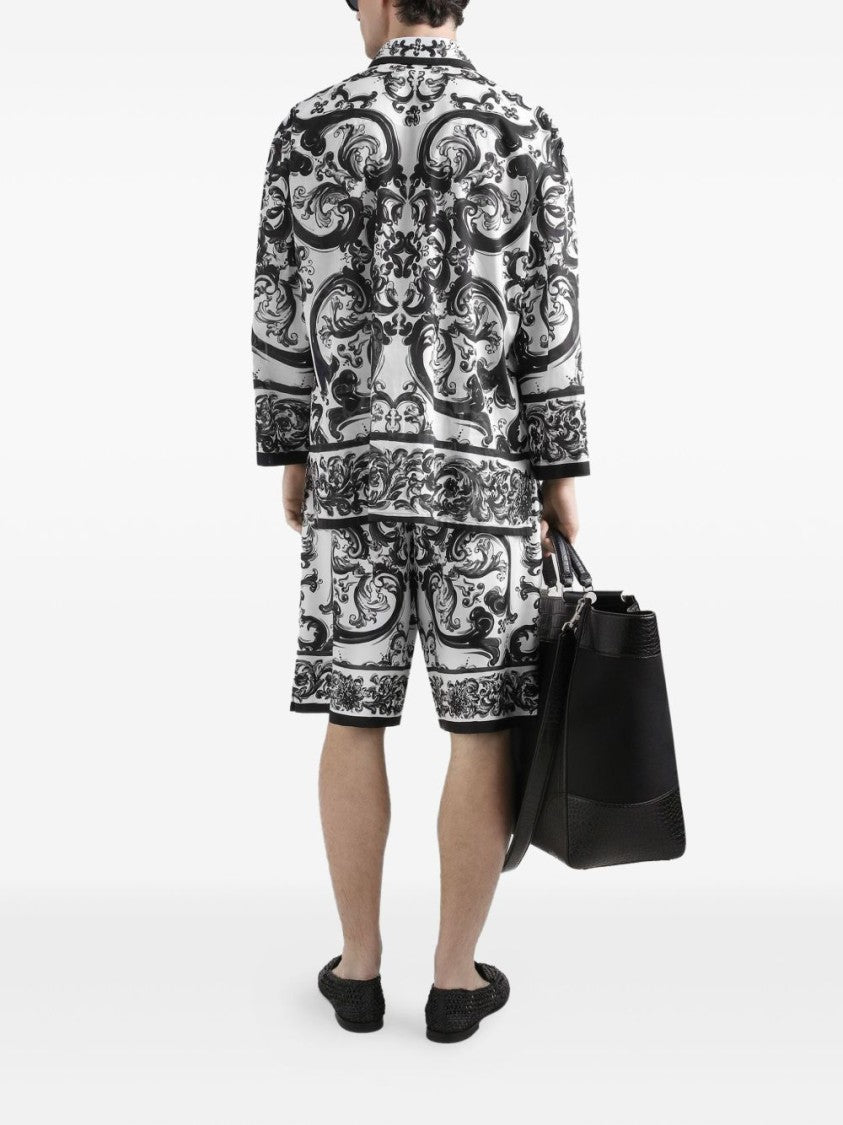 Dolce & Gabbana Bermuda Shorts With Maiolica Print