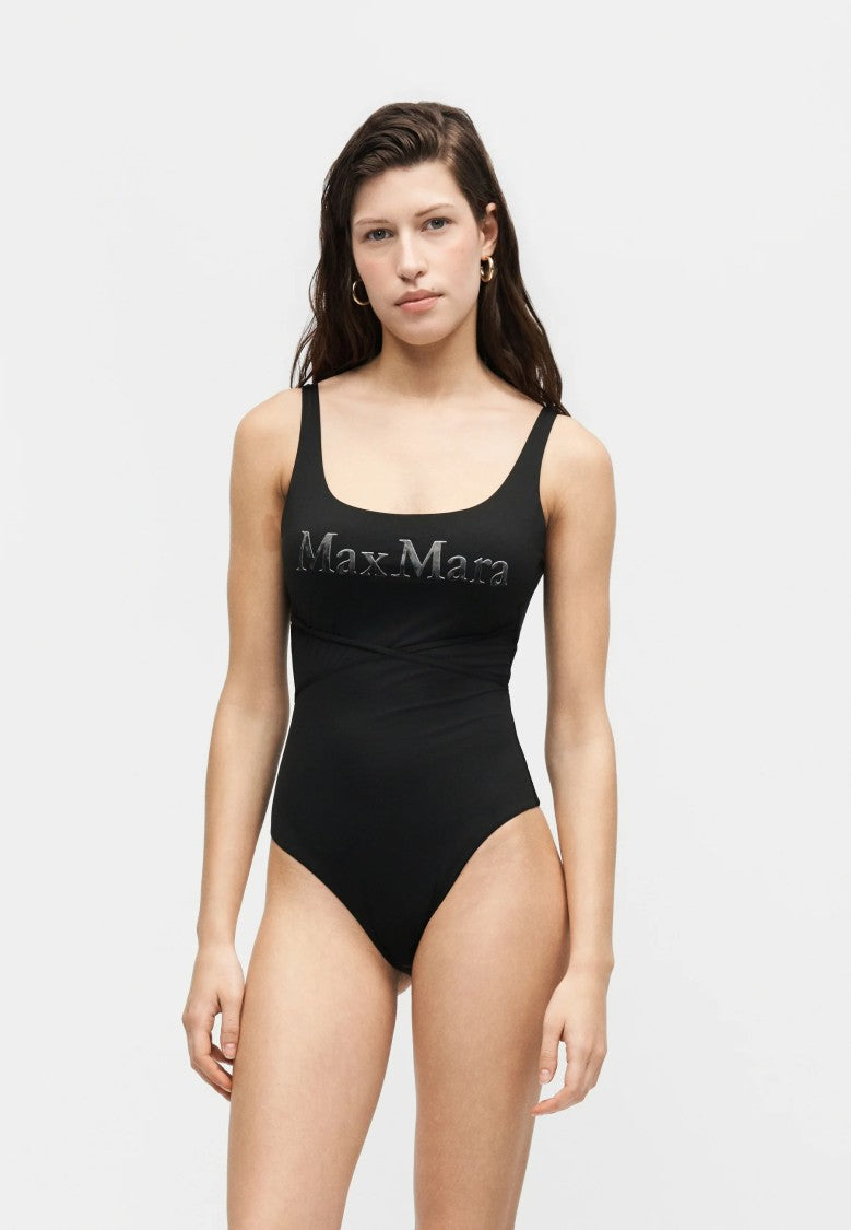 Max Mara Square Neckline One-Piece Swimsuit With Wrap Detail