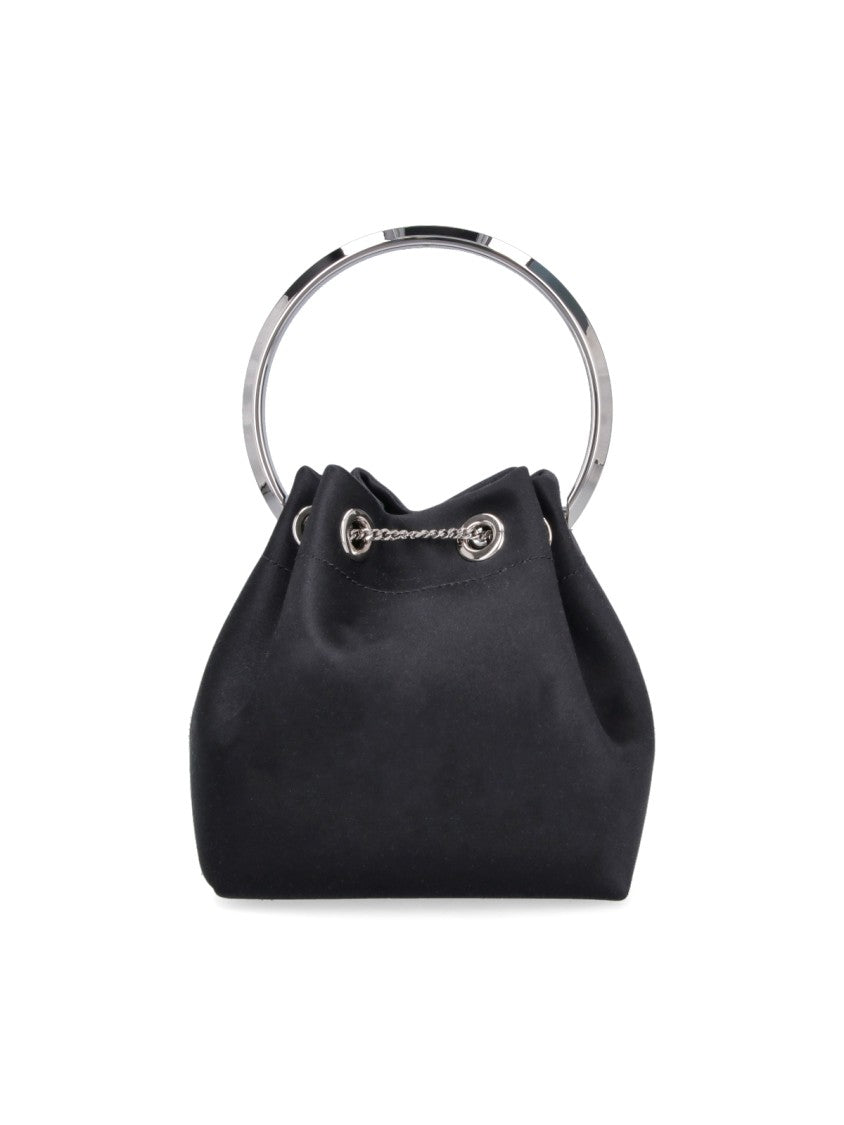 Jimmy Choo Black Bon Bon Satin Shoulder Bag
