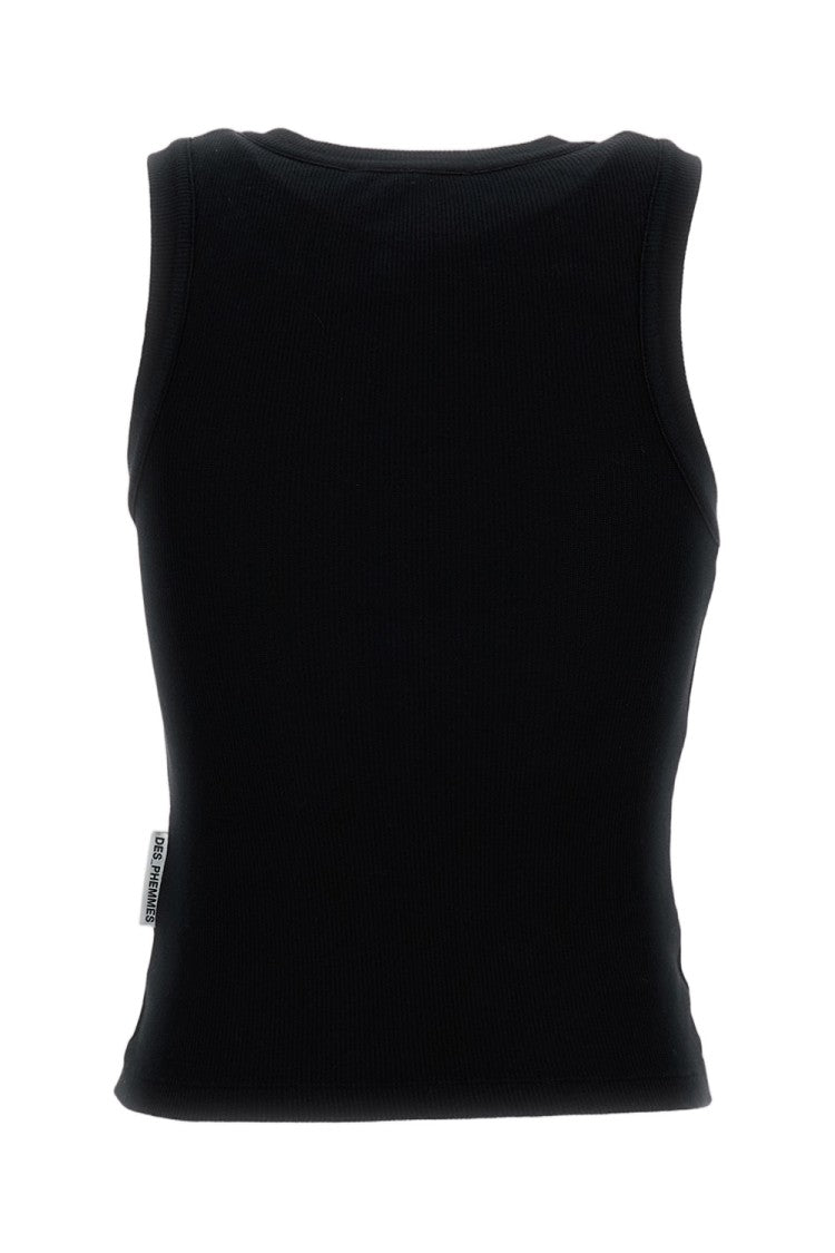 Des Phemmes Snug-Fit Black Tank Top
