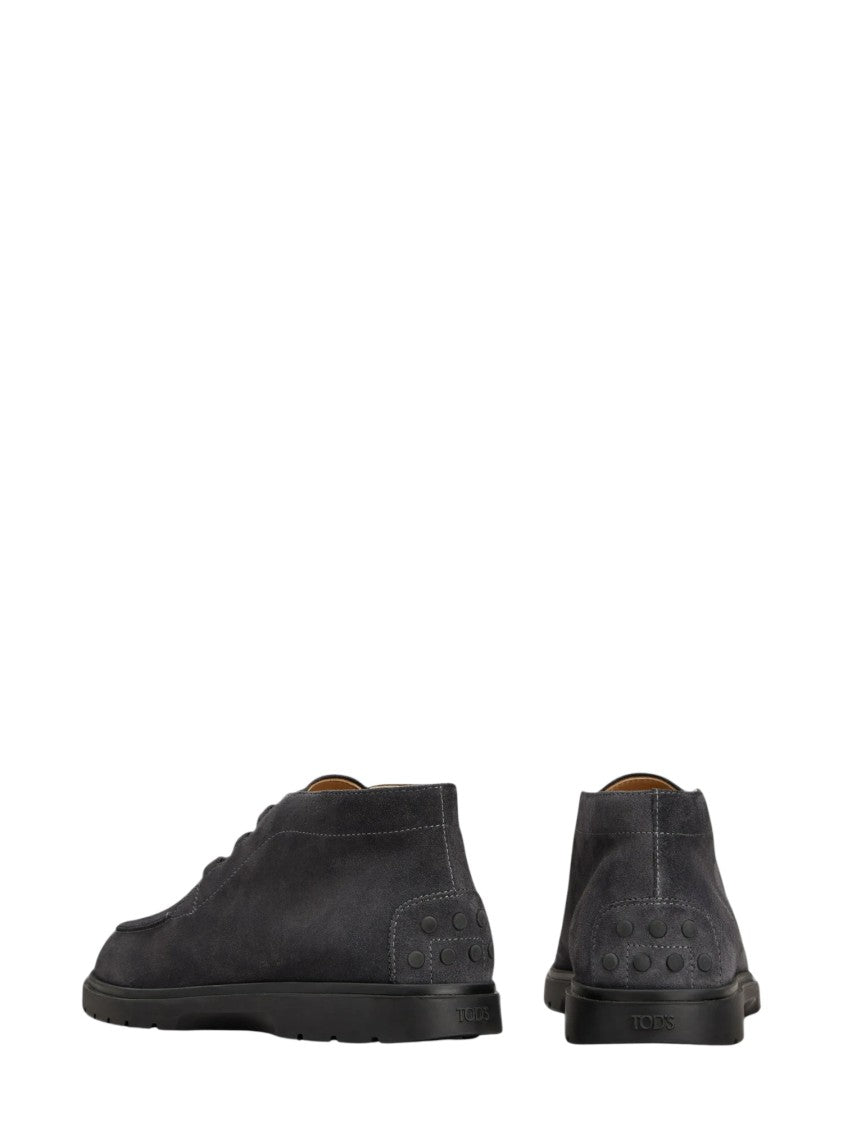 Tod's Grey Minimalist Suede Desert Boots