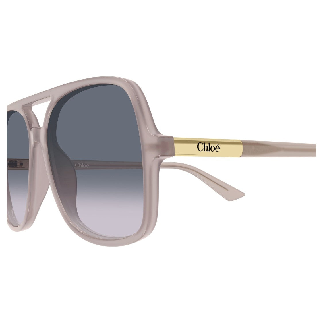 Chloé Translucent Taupe Acetate Sunglasses With Gradient Lenses
