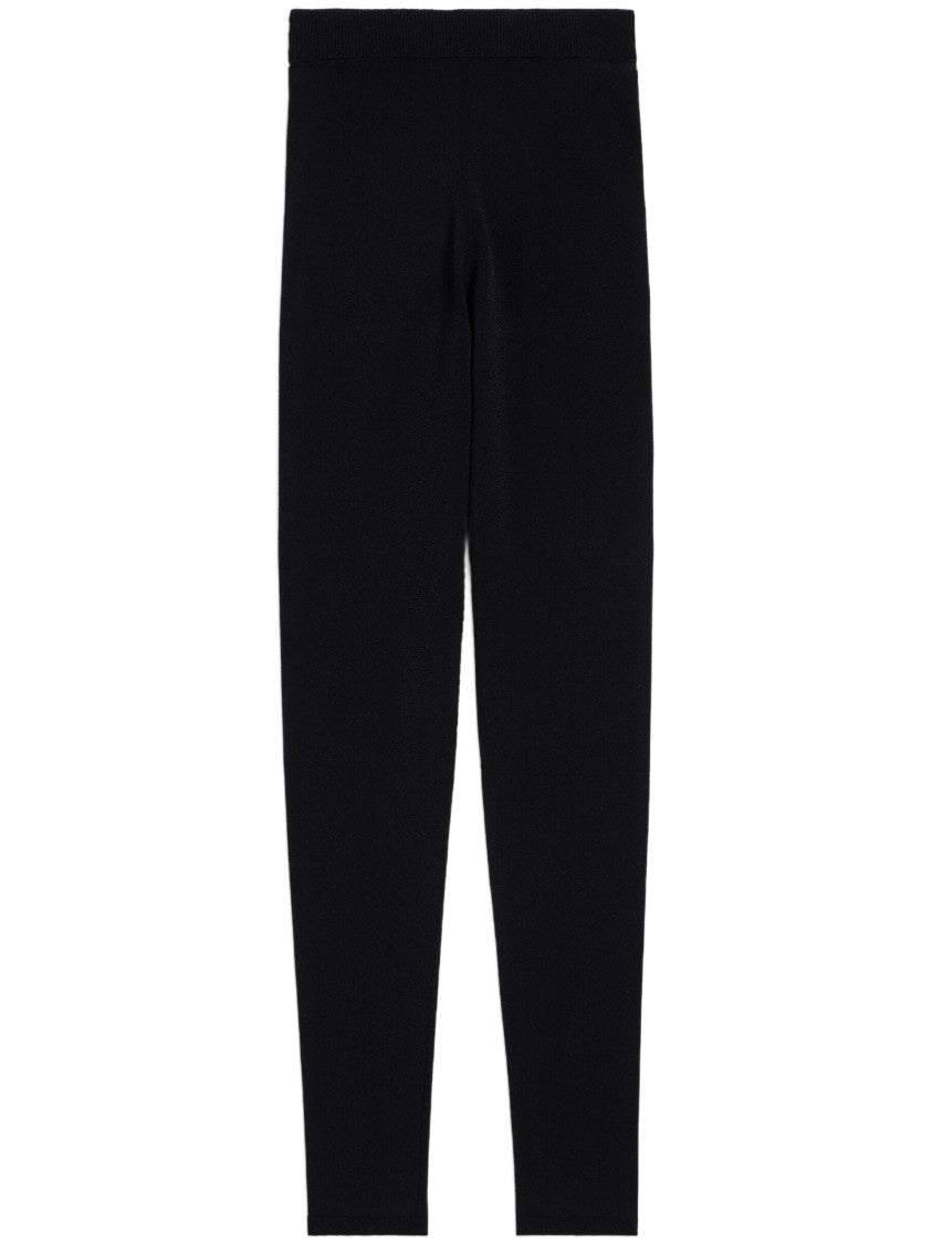 Balenciaga High-Waist Black Leggings With Streamlined Silhouette