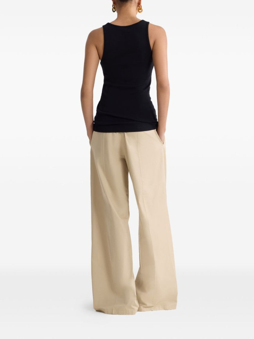 Patou Silk And Nylon Black Sleeveless Top