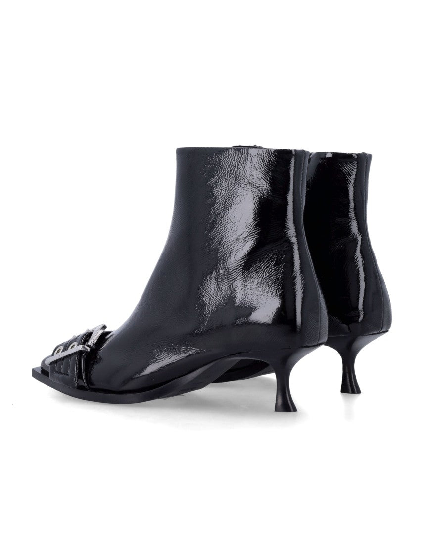 Ganni Buckle Patent Leather Maxi Studs Boots