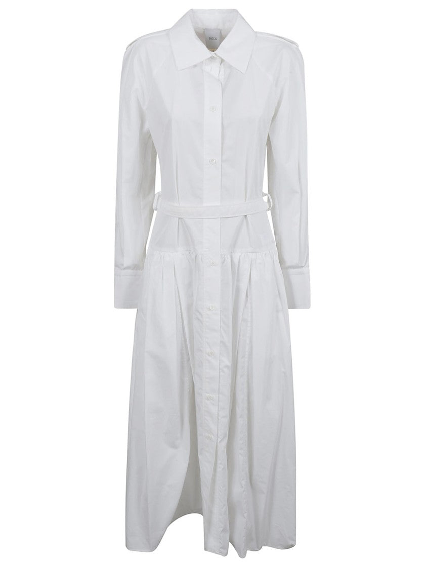 Patou Classic Shirt Dress With Belted Waist