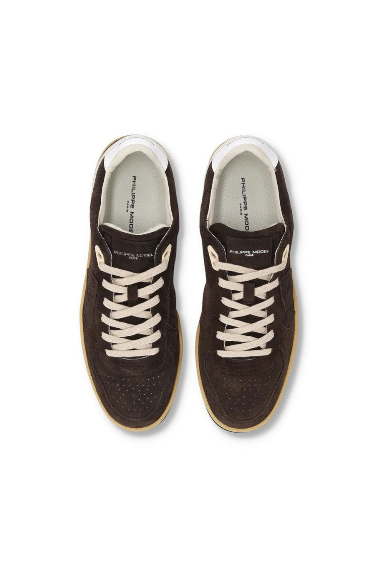 Philippe Model Dark Brown Low-Top Leather Sneakers