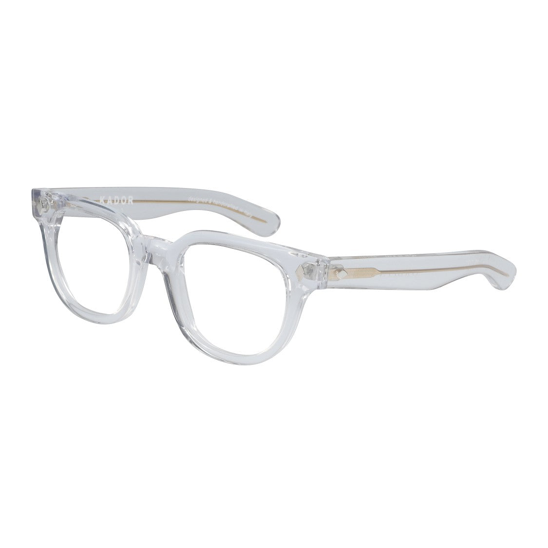 Kador Orbit Transparent Square Frame Sunglasses With Gold Accents