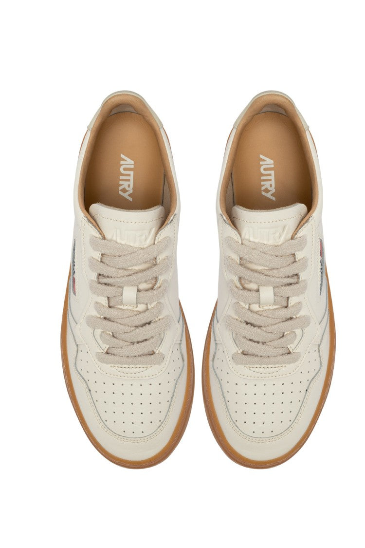 Autry White Medalist Leather Sneakers