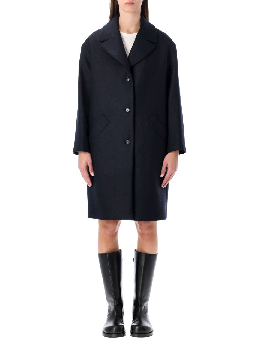 A.P.C. Ninon Navy Wool Coat