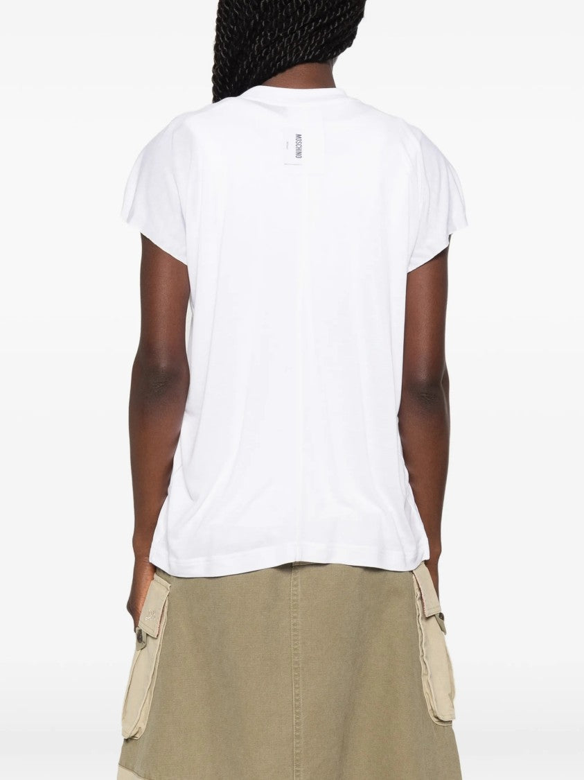Moschino White Soft Viscose Round Neck T-Shirt