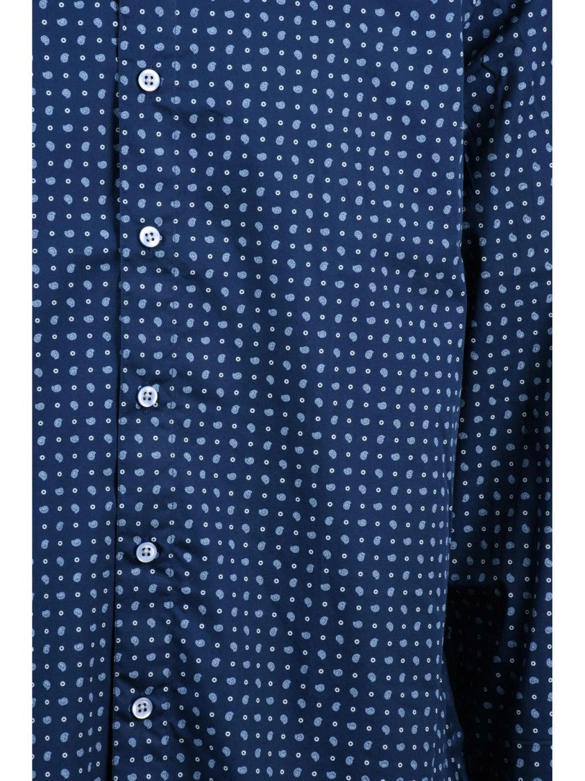 Mariano Napoli Blue/Light Blue Striped Cotton Shirt