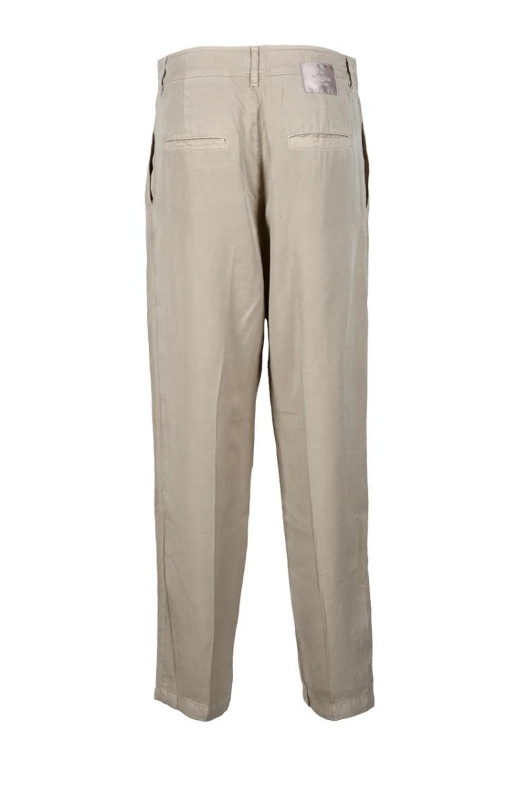 Replay High Waist Wide Palazzo Pants With Pleated Detailing
