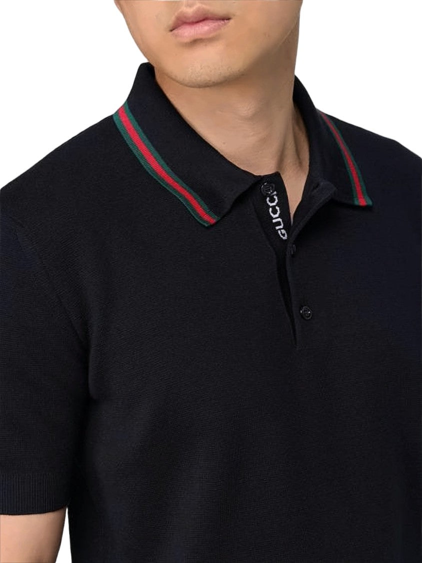 Gucci Short-Sleeved Polo Shirt With Iconic Stripe Detailing