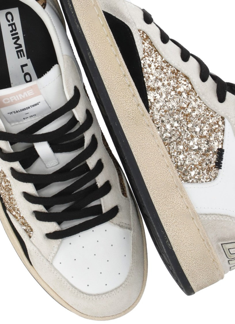 Crime London White Chelsea Glitter Details Sneakers