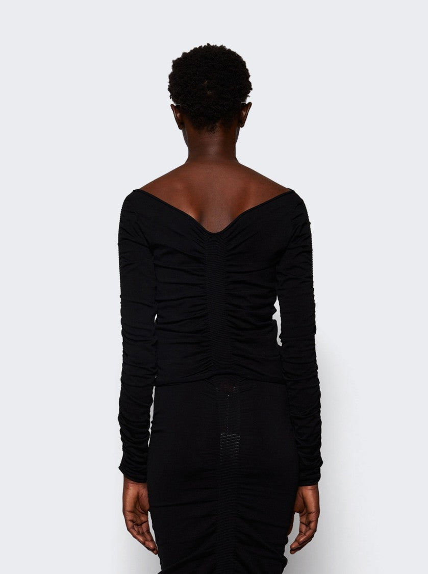 Alexander Wang V Neck Ruched Pullover Black