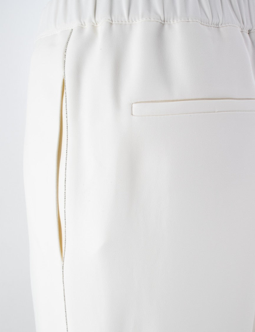Fabiana Filippi White Trousers With Bright Embroidery