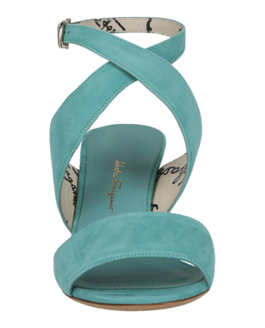Ferragamo Sheena Suede Heel Sandals