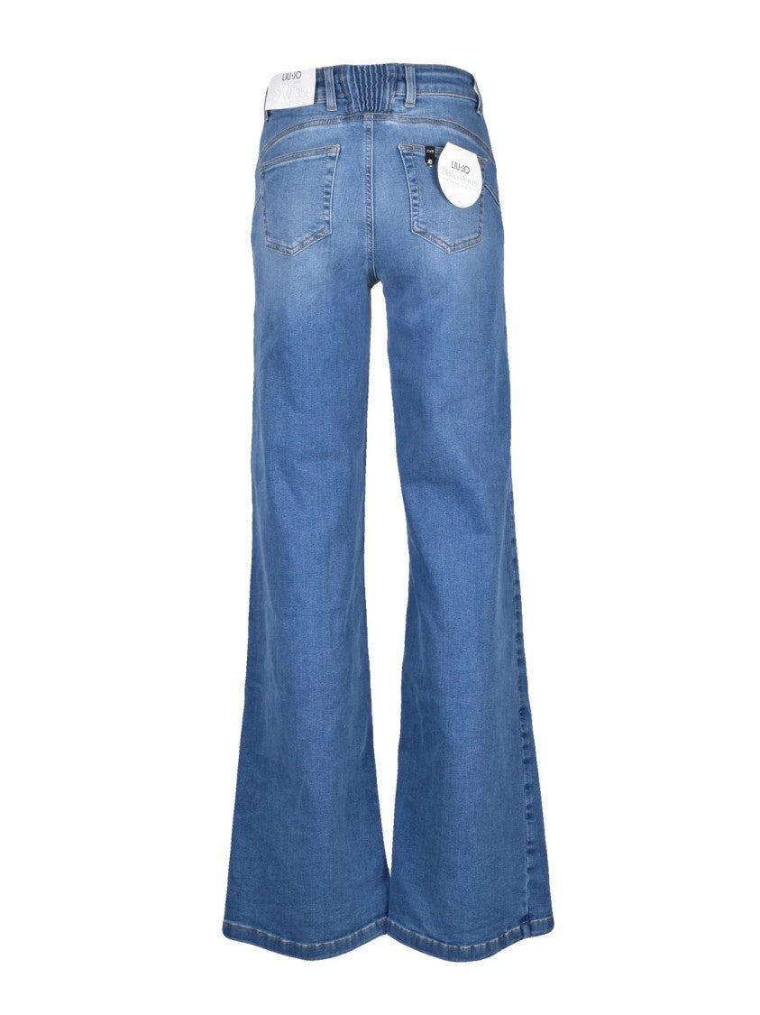 Liu Jo Blue Faded Flare Fit Stretch Jeans