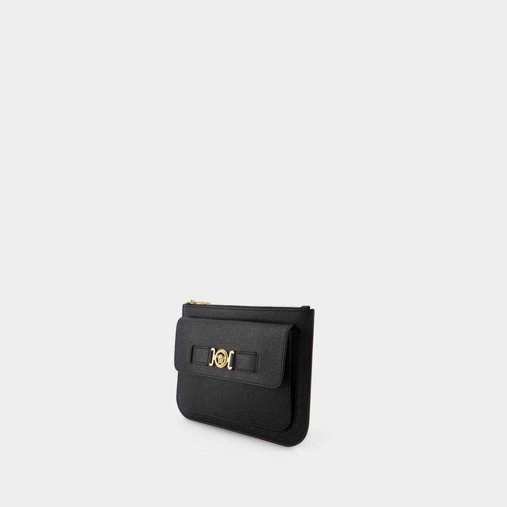 Versace Small Medusa Biggie Clutch - Leather - Black