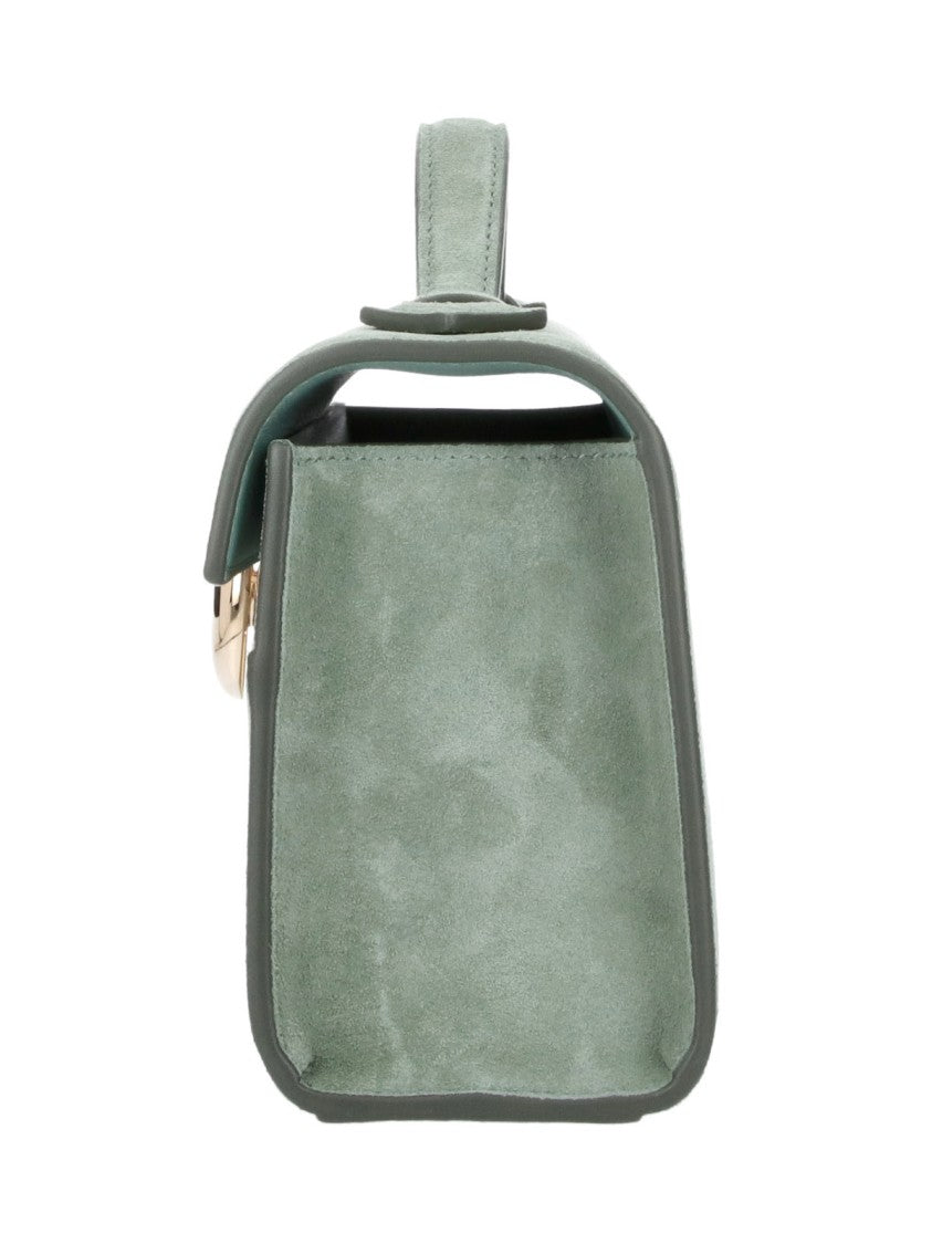Savette Green Suede Symmetry Clutch