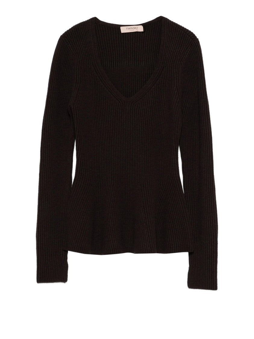 Twin-Set Refined Tailored Sweater With Smooth Structure