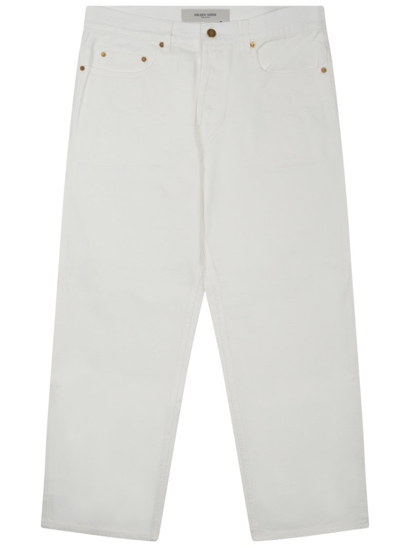 Golden Goose Wide-Leg White Denim Jeans