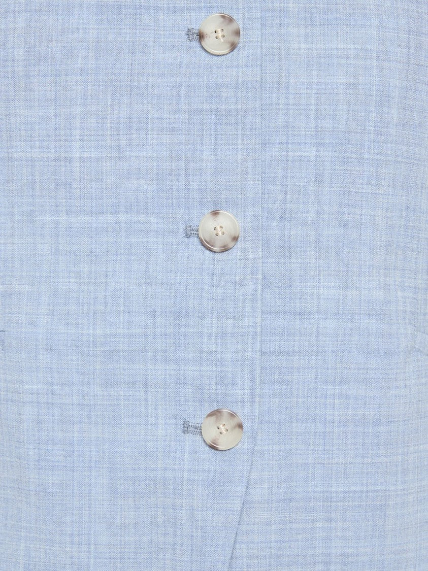 Boss Checkered Wool Button Vest