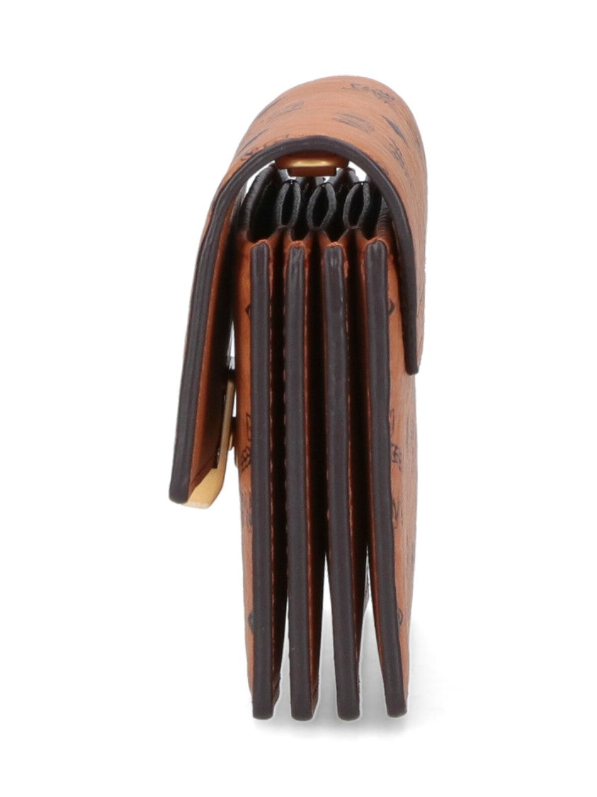 Mcm Brown "Visetos" Aren Chain Wallet