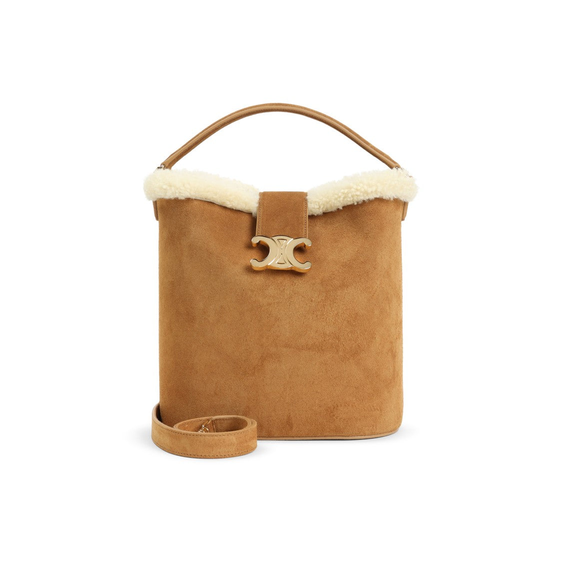 Celine Tobacco Brown Suede Leather Medium Louise Bucket Bag